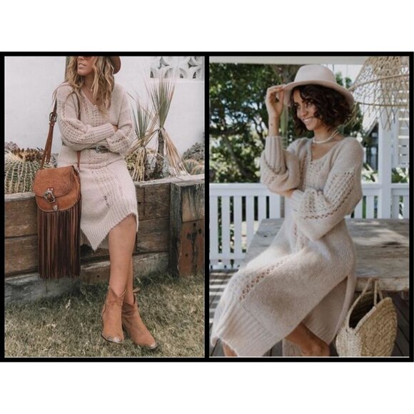 💕SPELL & THE GYPSY💕 Knit Midi Sweater Dress  S/M - Picture 5 of 16
